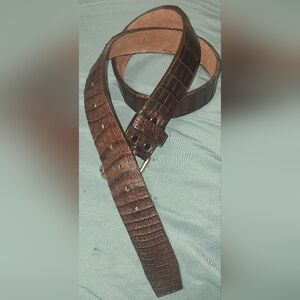 Handmade Caiman Crocodile Belt In Dark Or Light Brown Or Black (Any Size Avail)